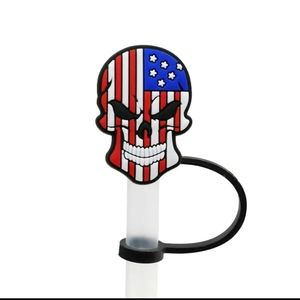Boutique USA flag and skull straw cap 🇺🇸